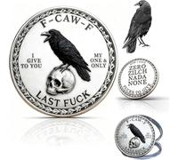 Moneda F-Caw-F - Para quienes se ríen de la vida y no les importa nada, símbolo de libertad y humor, moneda coleccionable premium de 5 cm con diseño de cuervo, regalo de broma para hombres (1 PCS)
