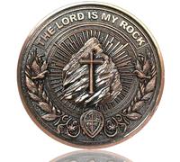 Moneda inspiradora de desafío cristiano - The Lord is My Rock - Aleación de zinc, 1.57 pulgadas de diámetro, Salmos 18:2 Escritura, funda protectora incluida