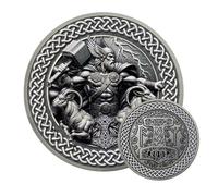 Moneda nórdica vikinga de Thor, moneda única de desafío vikinga, poderoso regalo vikingo para talismán, regalo perfecto para hombres, mujeres y niños, pieza coleccionable y decoración