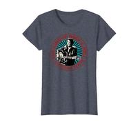 Moneda Oficial de Elvis Presley Camiseta, Mujer, Azul Jaspeado, 3XL