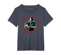 Moneda Oficial de Elvis Presley Camiseta, Mujer Tallas Grandes, Azul Jaspeado, 2XL Grande