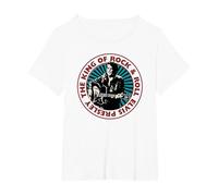 Moneda Oficial de Elvis Presley Camiseta, Mujer Tallas Grandes, Blanco, 6XL Grande