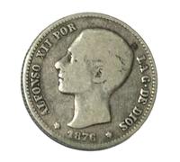 Moneda Plata 1 Peseta 1876 Alfonso XII