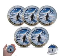 Moneda «Sé el Maldito pingüino»: Moneda de desafío inspiradora de Doble Cara, ficha Divertida de Apoyo Emocional, ficha de Bolsillo Positiva para Amigos, graduados y soñadores. (5pcs)