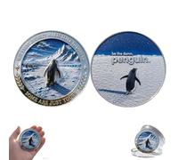 Moneda «Sé el Maldito pingüino»: Moneda de desafío inspiradora de Doble Cara, ficha Divertida de Apoyo Emocional, ficha de Bolsillo Positiva para Amigos, graduados y soñadores. (1pc)