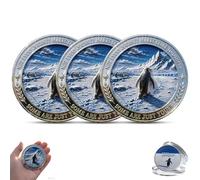 Moneda «Sé el Maldito pingüino»: Moneda de desafío inspiradora de Doble Cara, ficha Divertida de Apoyo Emocional, ficha de Bolsillo Positiva para Amigos, graduados y soñadores. (3pcs)