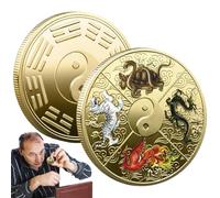 Moneda - Tai Chi Memorial - Fichas de , I Ching Amulet | Herramienta De Rasguño Para Entradas, Latón Fortune Símbolo Para, Coleccionable Cultural Para Positivos
