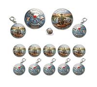Moneda y llavero The Eternal Fisherman Challenge - Moneda coleccionable del club de pesca Old Bastards - Regalo para pescadores, pescadores, jubilados (beber reír y lanzar de nuevo) (A5)