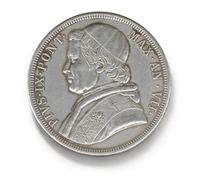 Monedas Antiguas francesas Franco, Monedas Europeas para coleccionistas Raras, Moneda de Plata Francia, colección de Moneda Antigua Imperio Frances (1848 Pope Pius IX Scvdo)