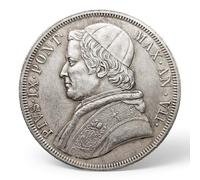 Monedas Antiguas Italianas, Moneda RARA Europea para coleccionistas, Monedas de Plata coleccionables Napoleón Italia, colección Moneda Oro Conmemorativa españa (1853 Papal States Scudo)