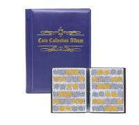 Monedas Coleccion 480 Bolsillos, Álbum de monedas,Colección de monedas,Bolsillos para álbumes de monedas,Libro de almacenamiento de monedas Álbum,para coleccionar Monedas y Monedas de Recuerdo (azul)