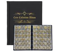 Monedas Coleccion 480 Bolsillos, Álbum de monedas,Colección de monedas,Bolsillos para álbumes de monedas,Libro de almacenamiento de monedas Álbum,para coleccionar Monedas y Monedas de Recuerdo - Negro