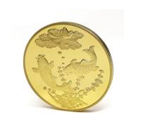 Monedas Conmemorativas De Koi Chino Bañadas En Oro. Monedas De Recuerdo Que Te Traen Buena Suerte. Regalos Coleccionables. Moneda De La Suerte. Moneda De Recuerdo.