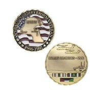 Monedas Conmemorativas De La Guerra De Kuwait (1990-1991), Moneda De Recuerdo Bañada En Bronce De Un Veterano De La Operación Tormenta del Desierto De Estados Unidos.