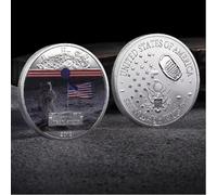 Monedas Conmemorativas del 50.º Aniversario del Alunizaje De 2019, Regalo Coleccionable con Baño Colorido, Moneda De Recuerdo del Apolo 11
