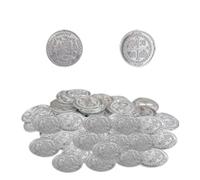 Monedas de caza del tesoro pirata - 100 piezas de dinero falso de metal | Marcas de oro enterradas para juegos infantiles y actividades para niños pequeños | Recuerdo de cumpleaños para niños