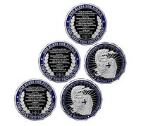 Monedas de desafío policial, regalos de policía de San Miguel para oficiales de policía, Dios bendiga a la policía, paquete de 5
