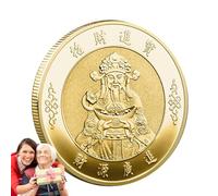 Monedas de la suerte chinas Feng Shui - Dios de la riqueza Moneda de oro y plata - El dinero y los tesoros serán abundantes Moneda de la suerte Que la riqueza llegue generosamente a usted Dios chino d