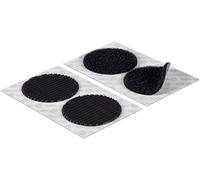 Monedas de velcro de fuerza industrial, círculos en blanco y negro (negro, 2 pares)