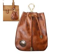 Monedas - Pequeño Cuero Llaves Funda Cuero Genuino Vaca Cartera | Compacto Elegante Bolso Moneda, Llaves, Cosméticos, Tarde, Viajes, Diario Uso Cosméticos | Regalo Perfecto, Café negro., Se référer au