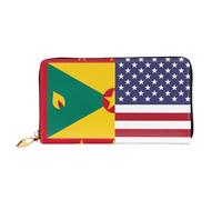 Monedas Tarjetero Bandera De La Amistad Entre Estados Unidos Y Granada Bolso Retro De Mujer Impreso Billetera Pequeña Elegante Monedero para Madre, Amante, Adolescente