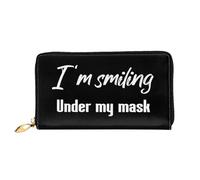 Monedas Tarjetero Estoy Sonriendo Bajo Esta Máscara Coin Purse Impreso Portamonedas Muchas Ranuras para Tarjetas Change Purse para Damas, Amante, Madre