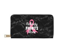 Monedas Tarjetero Nadie Lucha Solo contra El Cáncer De Mama Coin Purse Monedero Vintage Carteras Moda Portamonedas para Adolescente, Niña, Profesor