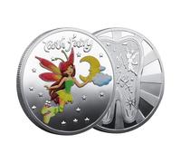 Monedera de decoración de hadas del diente: recuerdo plateado chapado, fichas de hadas doradas | Recompensa coleccionable Remo para niños, Fantasy Tooth Change Charm Emblema, Moneda de de cuent
