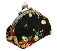 Monedero, 5x3.5x3 Monedero pequeño con Cierre de Beso Floral Vintage Lona Linda Moneda para Mujer Niños Niñas Cartera Vintage
