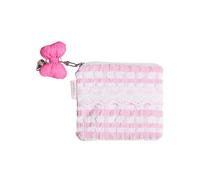 Monedero acolchado para cosméticos con ribete de encaje, bolsas de maquillaje suaves inspiradas en Corea para mujeres y niñas, PK, 14x13.5cm