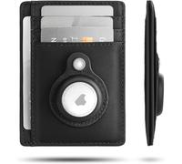 Monedero Airtag para hombre, de piel, pequeño (Airtag no incluido), Slim Wallet RFID Protección Monedero Monedero Tarjetero Cuero auténtico Portemonnaie Kreditkartenetui
