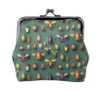 Monedero Atlas de insectos. Monedero de doble cara para mujer, pequeño tarjetero de piel sintética