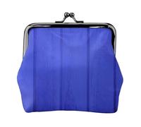 Monedero azul oscuro con estampado de grano de madera brillante para mujer, monedero con cierre de beso, monederos pequeños de piel sintética