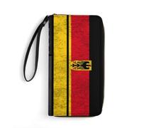 Monedero Bandera De Alemania Y Estados Unidos De Época Carteras Moda Billetera De Cuero Impreso Monedas Tarjetero para Damas, Niña, Profesor