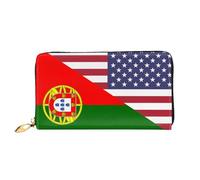 Monedero Bandera De La Amistad Entre Estados Unidos Y Portugal Billetera Pequeña Impreso Bolso Retro De Mujer Retro Monedas Tarjetero para Damas, Niña, Amante