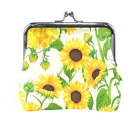 Monedero, bonito bolso de cambio para monedas, 11,4 x 10,4 cm, Girasoles florecen, Talla única, Girasoles florecen