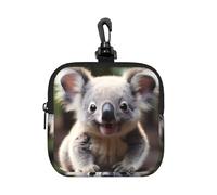 Monedero, bonito tarjetero con estampado de koala, mini cartera con llavero, para viajes, uso diario y regalos