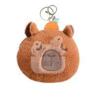 Monedero Capibara para Llavero- Llavero Monedero Capibara | Capybara Peluche Casual, Bolso Casual con Animales De Peluche Capibara, Correa con Colgante para Cartera, Custodios, Naranja,