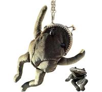 Monedero caprichoso de terciopelo cosido a mano, bonita cartera con forma de animal para bolso, accesorio de viaje, llavero divertido con rana verde con cierre de beso, regalo único