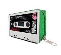 Monedero Cartera Mujer Hombre Billetera con Cremallera Retro Vintage - Artesanal Hecho a Mano con Cintas de Cassettes Tarjetero Diseño Reciclado Pequeño Regalo Original Rolling Stones Portamonedas