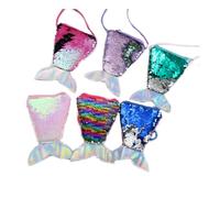 Monedero Cola de Sirena Bolso,6 PCS Bolsa con Lentejuelas para Niñas Monedero Mini Bolsos Cruzados Mini Bandolera Carteras para Niñas Nolsas de Regalo Bolsas de Fiesta