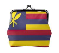 Monedero compacto con diseño de bandera del Reino de Hawái, 11,5 x 10,5 cm, bonita cartera con cierre de beso impermeable