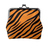 Monedero compacto con estampado de leopardo y tigre naranja, exquisita cartera con cierre de beso, bonita mini bolsa para monedas, tarjetas