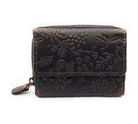 Monedero compacto de cuero genuino para mujer y hombre - pequeño portamonedas con protección RFID, 2 compartimentos para billetes, compartimento para monedas con cremallera, cuero genuino, S, Casual