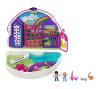 Monedero compacto port til Rainbow Dream de Polly Pocket con 8 divertidas funciones, 2 mu ecas Micro Polly y Shani, accesorios y hoja de calcoman