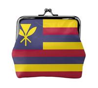 Monedero compacto y versátil con diseño de bandera del Reino de Hawái, con cierre de beso, para mujer, pequeña bolsa con cremallera