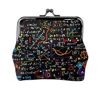 Monedero compacto y versátil para mujer, diseño de fórmula matemática, con cierre de beso