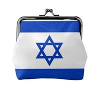 Monedero con bandera israelí. Monedero de doble cara para mujer, pequeño tarjetero de piel sintética