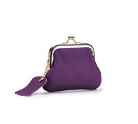Monedero con beso Lovely Change Small Wallets Girls Leather Holder Pouch for Daily Lovely Change Holder Leather Bag with Kiss, Purple, Talla única