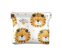 Monedero con cara de león de dibujos animados, monedero, monedero, monedero de piel sintética, bolsillo para monedas, para mujeres, niñas y hombres